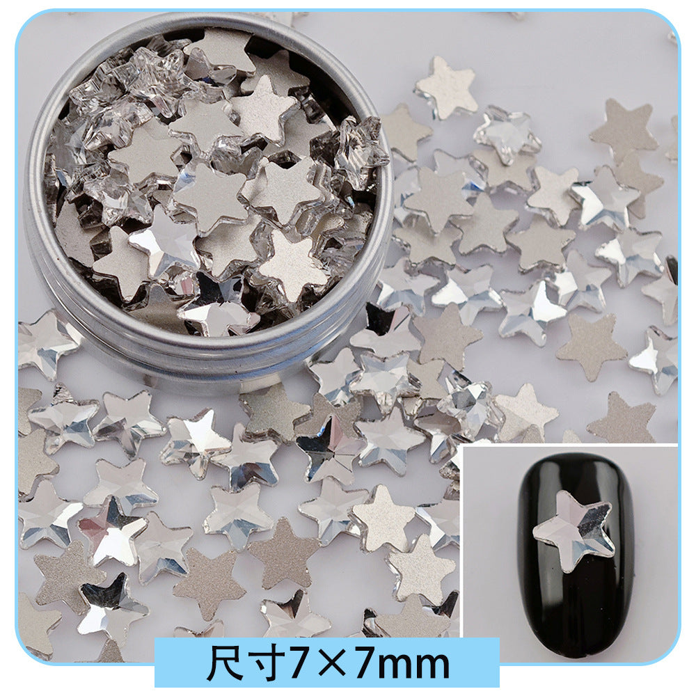 Mini Small Mixed Flatback Multi-Style Shaped Rhinestones Super Sparkle White Glass Nail Art Decorations