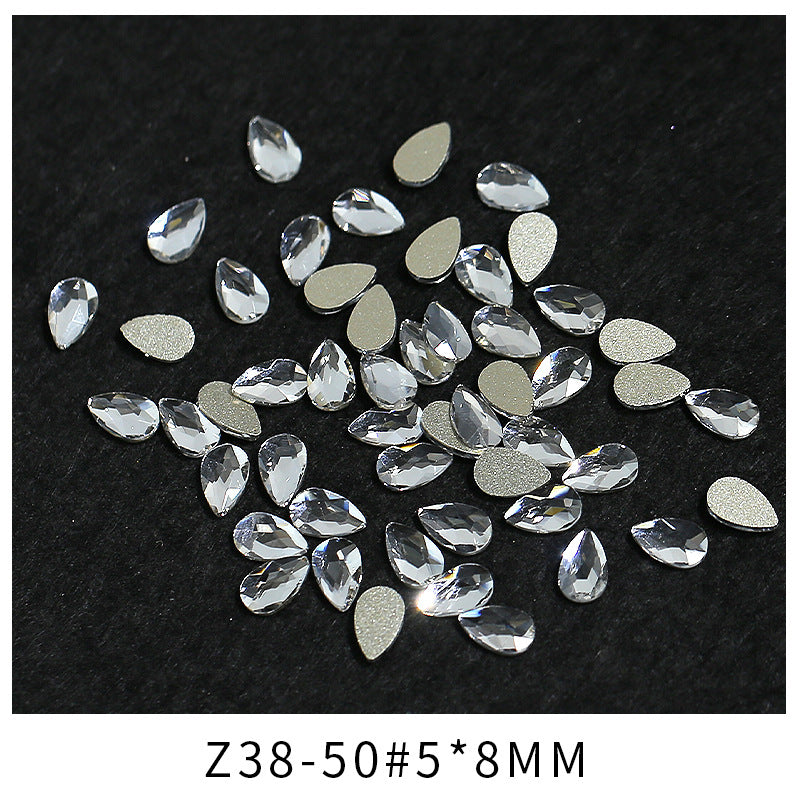 Princess Series Mixed Shapes Flatback Teardrop Crushed Rhinestones Diamond Nail Art Decorations Accessories