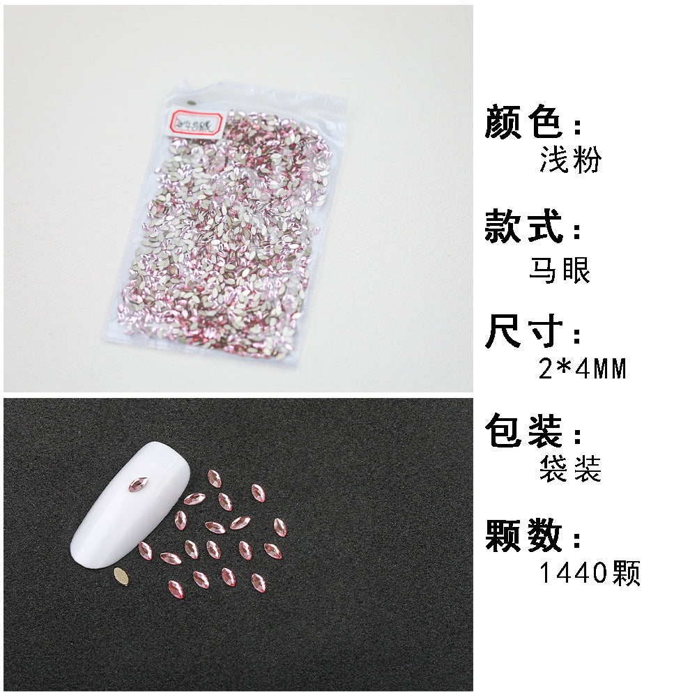 1440 Pcs/Bag Hot-Selling Nail Art Rhinestones: Light Pink Flatback Teardrop Glass Rhinestones | DIY Nail Art Ornaments Wholesale
