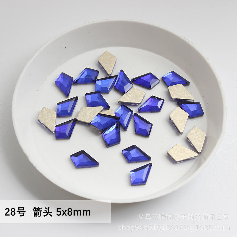 Flatback Shaped Rhinestones Series Deep Blue Colorful Nail Art Decorations Royal Blue Flatback Nail Rhinestones Wholesale Price