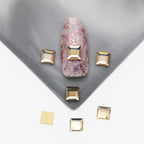 Cross-Border Supply Gold Champagne Flatback Shaped Nail Art Rhinestones Super Sparkle Gel Polish Adhesive Stones Non-Fading Base Color