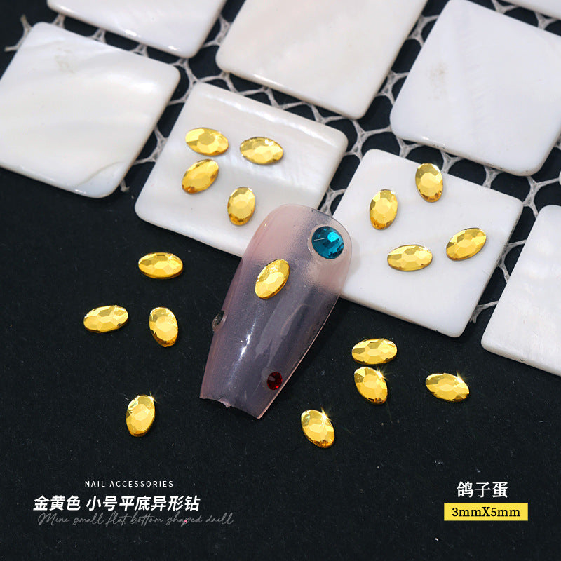 Small Golden Yellow Flatback Shaped Rhinestones Yellow Heart Butterfly Marquise Glass Crystal Nail Art Decorations Wholesale