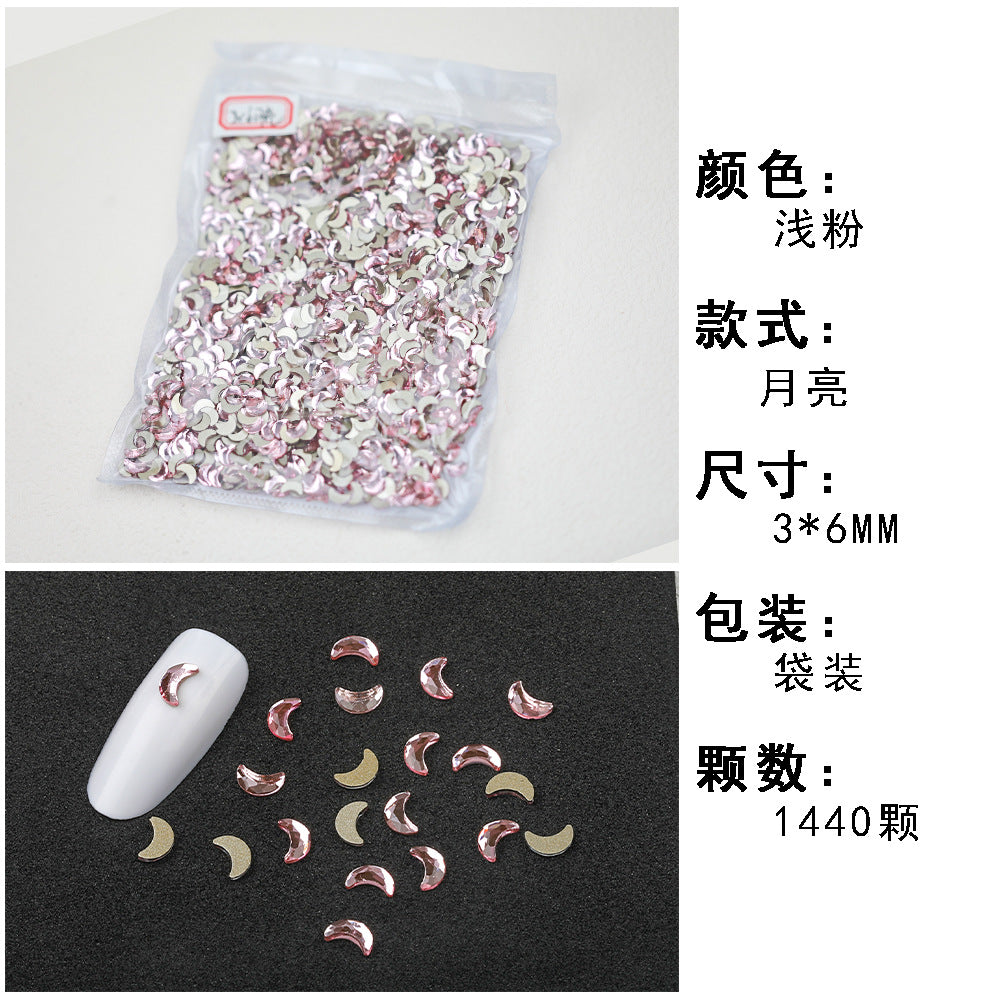 1440 Pcs/Bag Hot-Selling Nail Art Rhinestones: Light Pink Flatback Teardrop Glass Rhinestones | DIY Nail Art Ornaments Wholesale