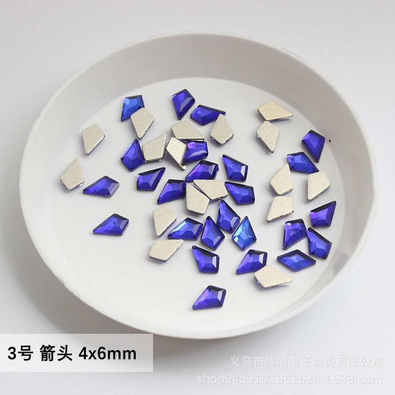 Flatback Shaped Rhinestones Series Deep Blue Colorful Nail Art Decorations Royal Blue Flatback Nail Rhinestones Wholesale Price