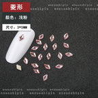 New Hot-Selling Light Pink Gold Base Flatback Shaped Marquise Teardrop Glass Rhinestones DIY Nail Art Accessories Wholesale