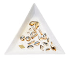 Cross-Border Supply Gold Champagne Flatback Shaped Nail Art Rhinestones Super Sparkle Gel Polish Adhesive Stones Non-Fading Base Color