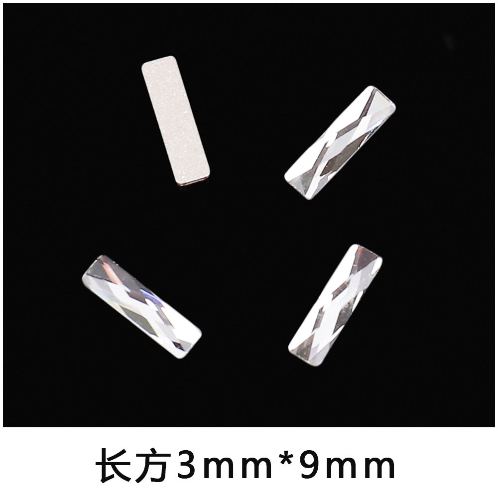 Mini Small Mixed Flatback Multi-Style Shaped Rhinestones Super Sparkle White Glass Nail Art Decorations