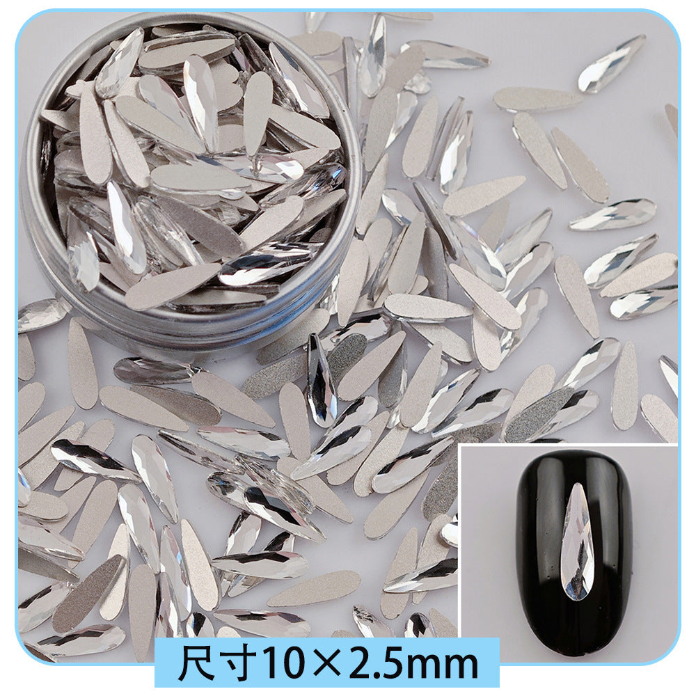 Mini Small Mixed Flatback Multi-Style Shaped Rhinestones Super Sparkle White Glass Nail Art Decorations
