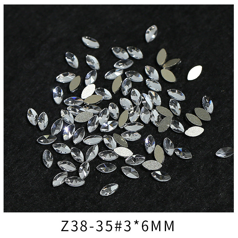 Princess Series Mixed Shapes Flatback Teardrop Crushed Rhinestones Diamond Nail Art Decorations Accessories