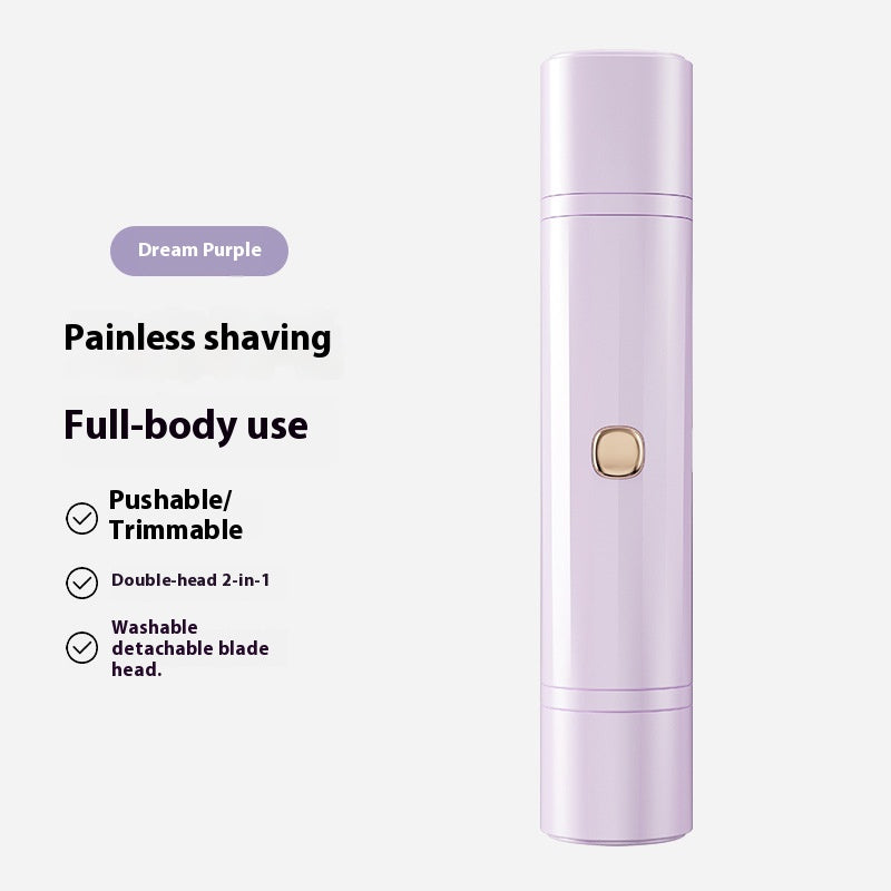 Portable Dual-Head Electric Shaver, Unisex Full-Body Hair Removal Device for Armpit and Leg Hair