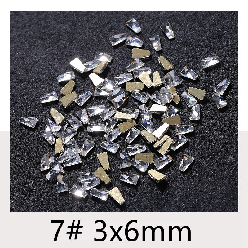 Princess Series Mixed Shapes Flatback Teardrop Crushed Rhinestones Diamond Nail Art Decorations Accessories