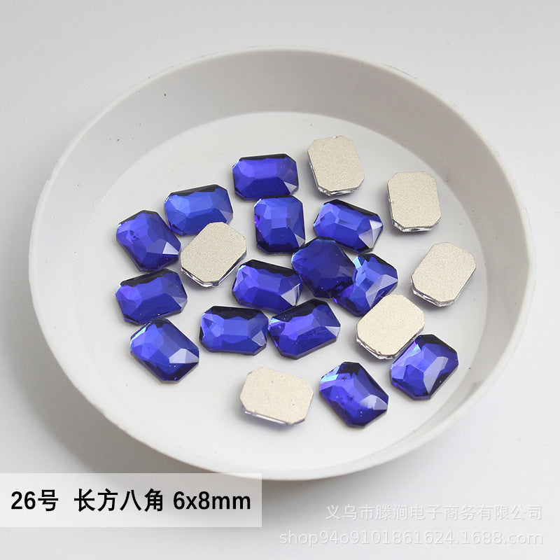 Flatback Shaped Rhinestones Series Deep Blue Colorful Nail Art Decorations Royal Blue Flatback Nail Rhinestones Wholesale Price