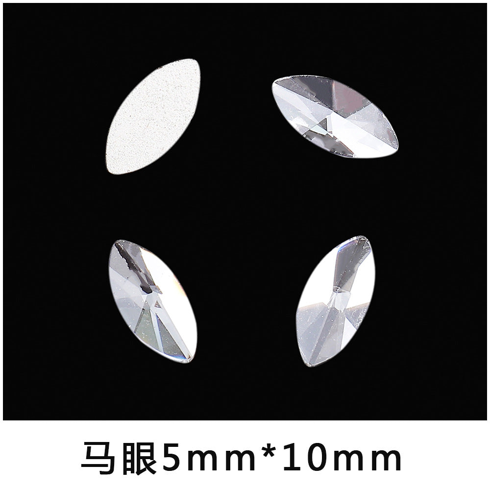 Mini Small Mixed Flatback Multi-Style Shaped Rhinestones Super Sparkle White Glass Nail Art Decorations