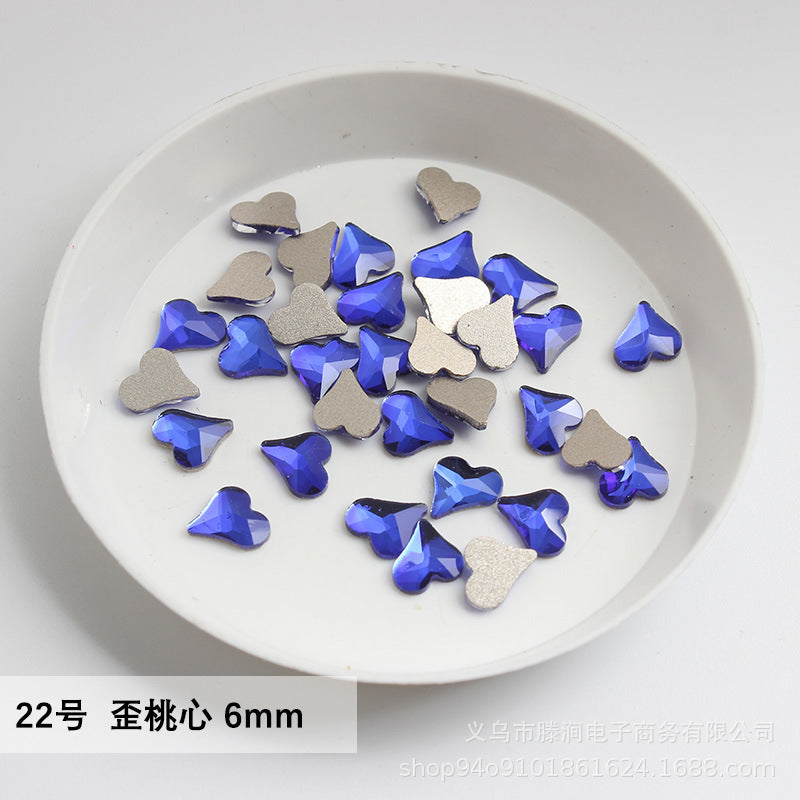 Flatback Shaped Rhinestones Series Deep Blue Colorful Nail Art Decorations Royal Blue Flatback Nail Rhinestones Wholesale Price