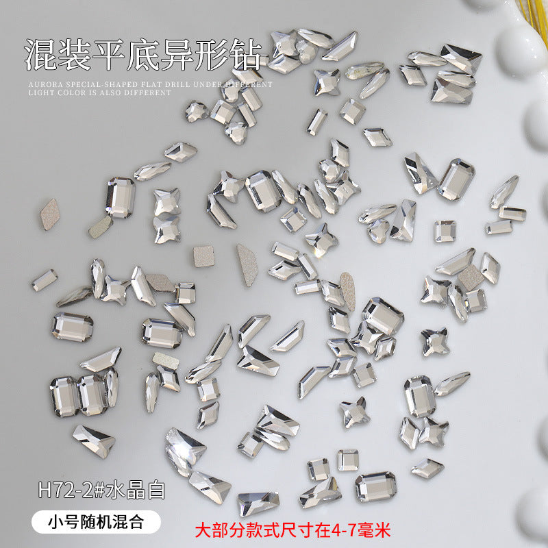 Princess Series Mixed Shapes Flatback Teardrop Crushed Rhinestones Diamond Nail Art Decorations Accessories