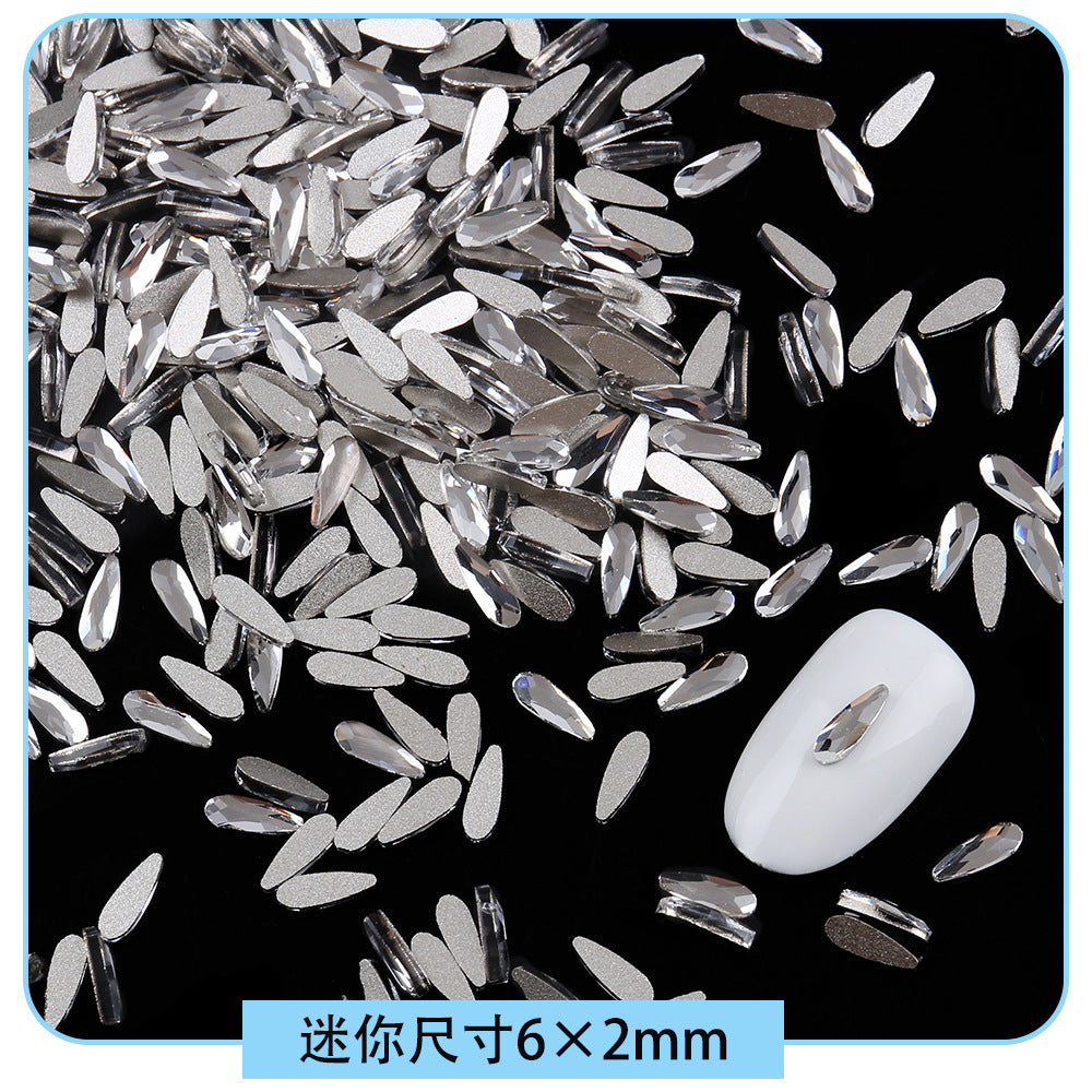 Mini Small Mixed Flatback Multi-Style Shaped Rhinestones Super Sparkle White Glass Nail Art Decorations