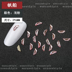 New Hot-Selling Light Pink Gold Base Flatback Shaped Marquise Teardrop Glass Rhinestones DIY Nail Art Accessories Wholesale