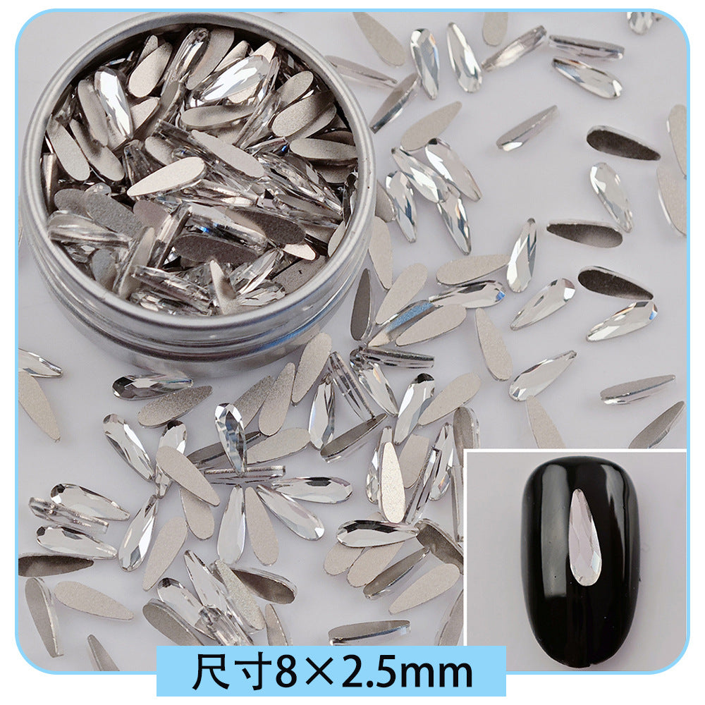 Mini Small Mixed Flatback Multi-Style Shaped Rhinestones Super Sparkle White Glass Nail Art Decorations