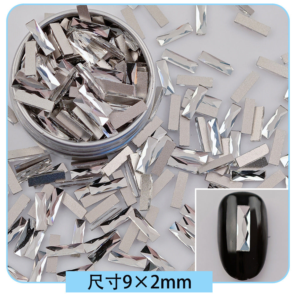Mini Small Mixed Flatback Multi-Style Shaped Rhinestones Super Sparkle White Glass Nail Art Decorations