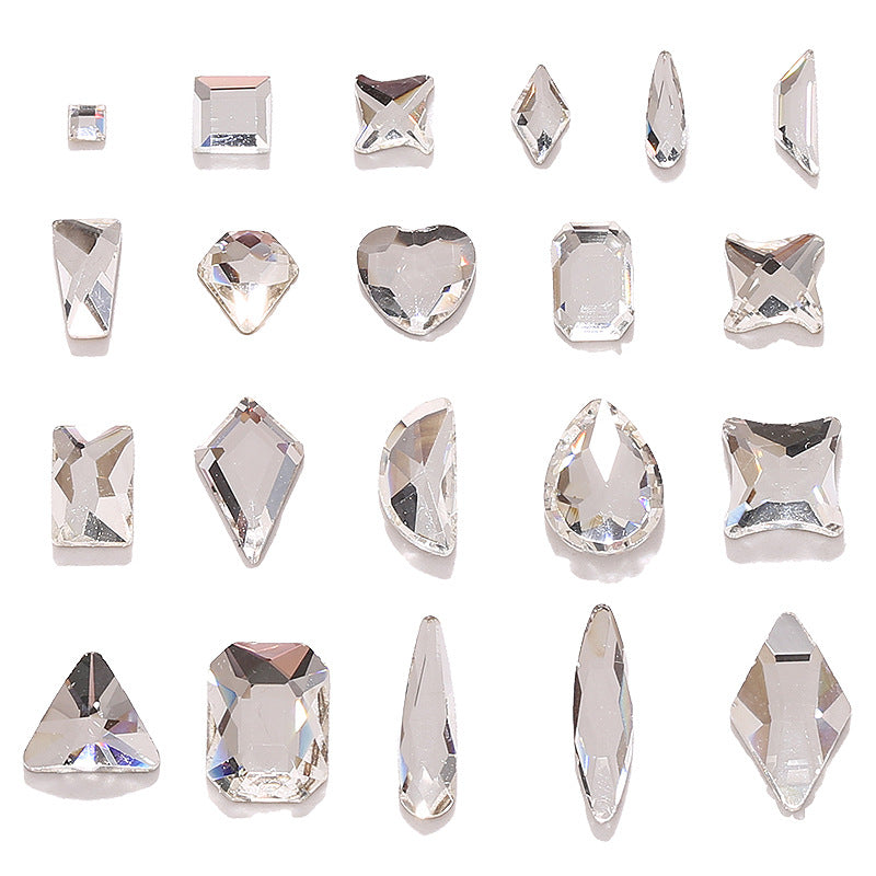 Princess Series Mixed Shapes Flatback Teardrop Crushed Rhinestones Diamond Nail Art Decorations Accessories