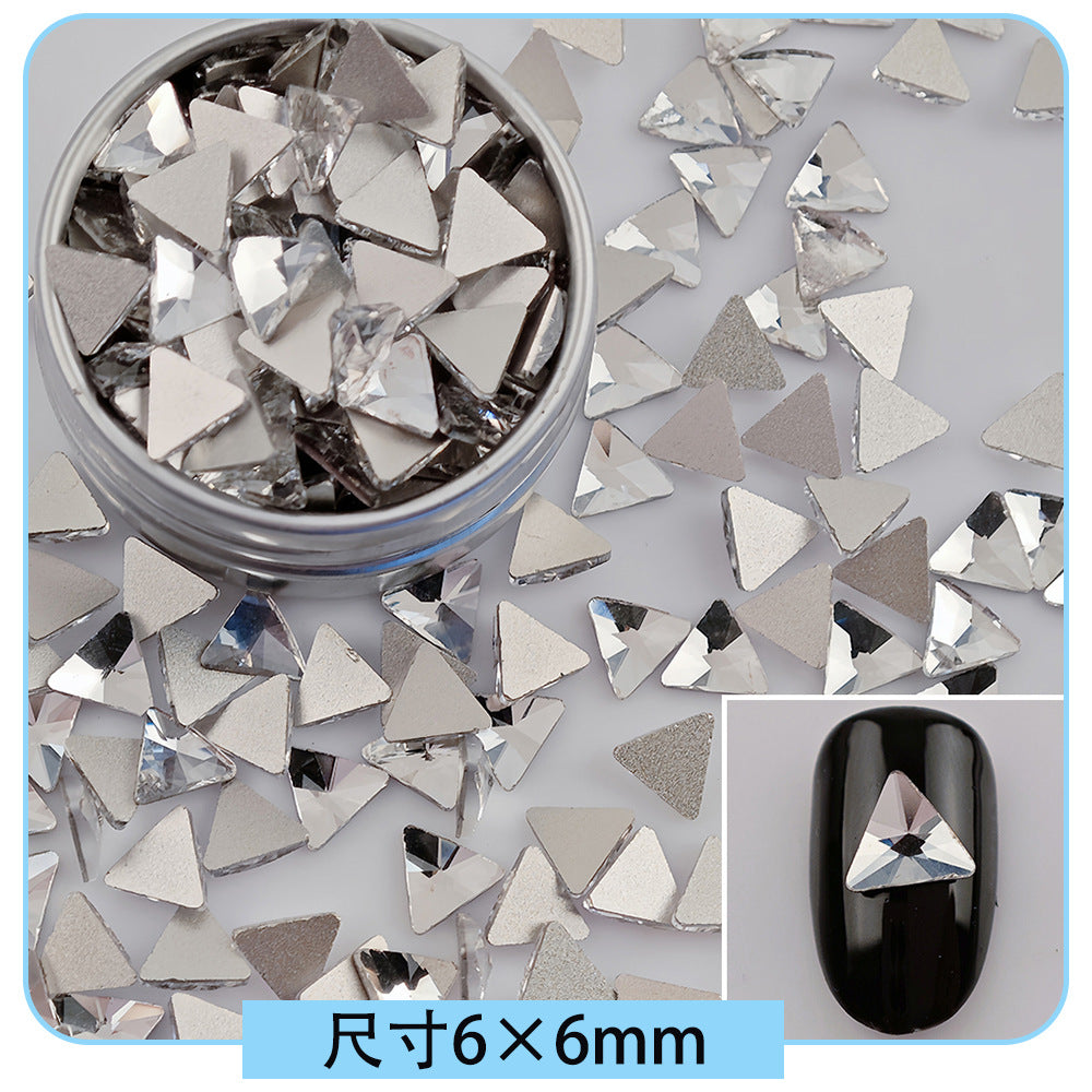 Mini Small Mixed Flatback Multi-Style Shaped Rhinestones Super Sparkle White Glass Nail Art Decorations