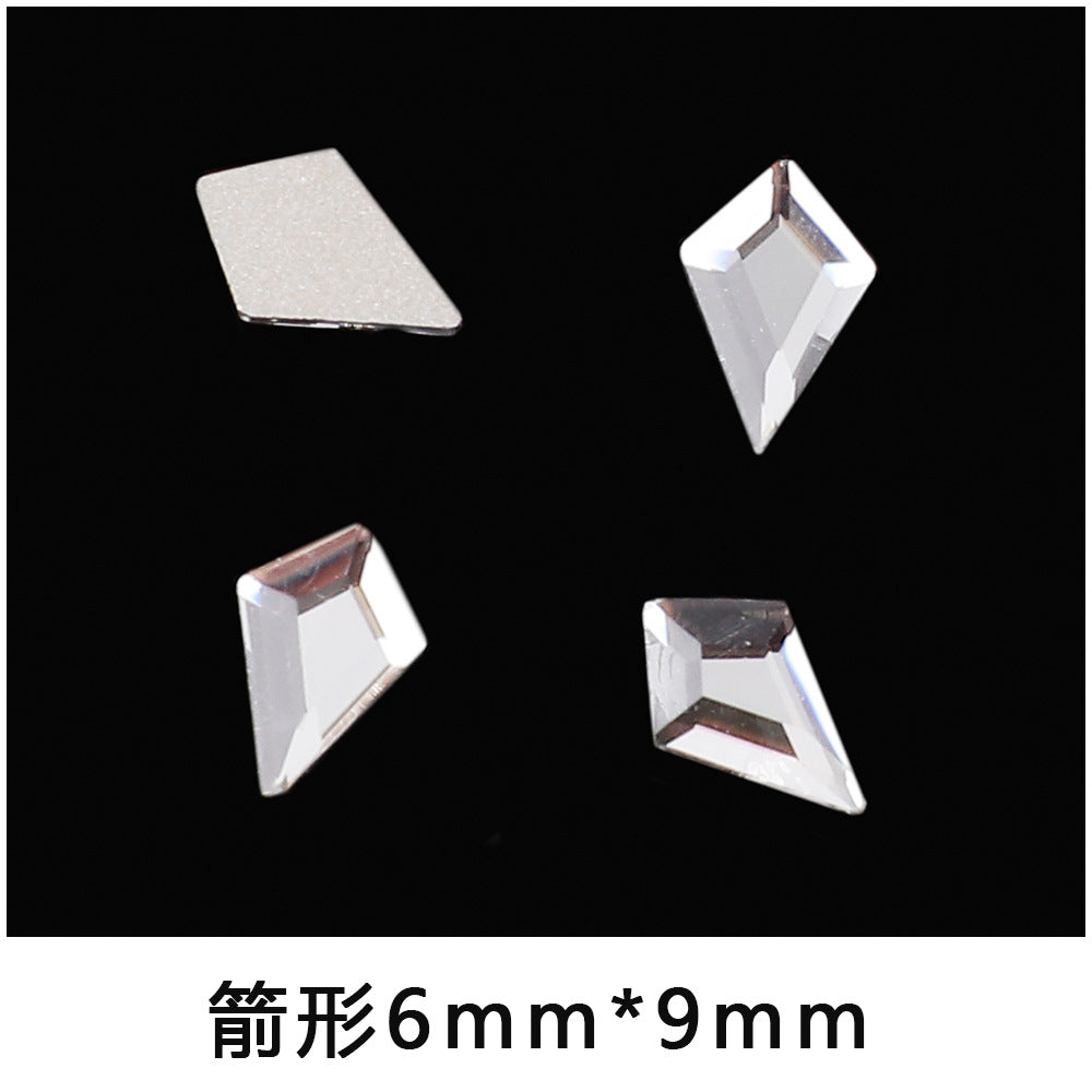 Mini Small Mixed Flatback Multi-Style Shaped Rhinestones Super Sparkle White Glass Nail Art Decorations