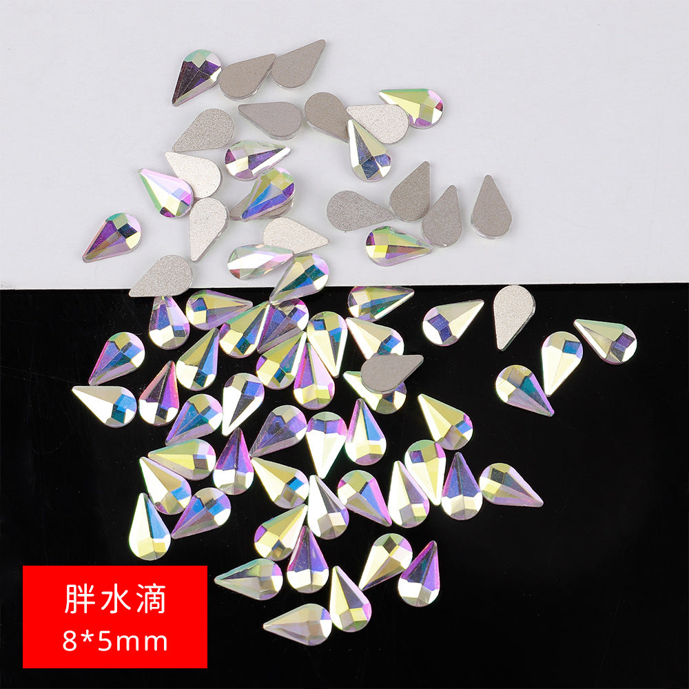 Mini Small Mixed Flatback Multi-Style Shaped Rhinestones Super Sparkle White Glass Nail Art Decorations
