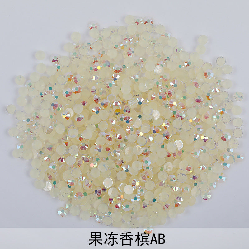 Resin Rhinestones Flatback Round Aurora Jelly AB Rhinestones | Nail Art, Violent Bear DIY, Toy & Phone Case Ornament Accessories