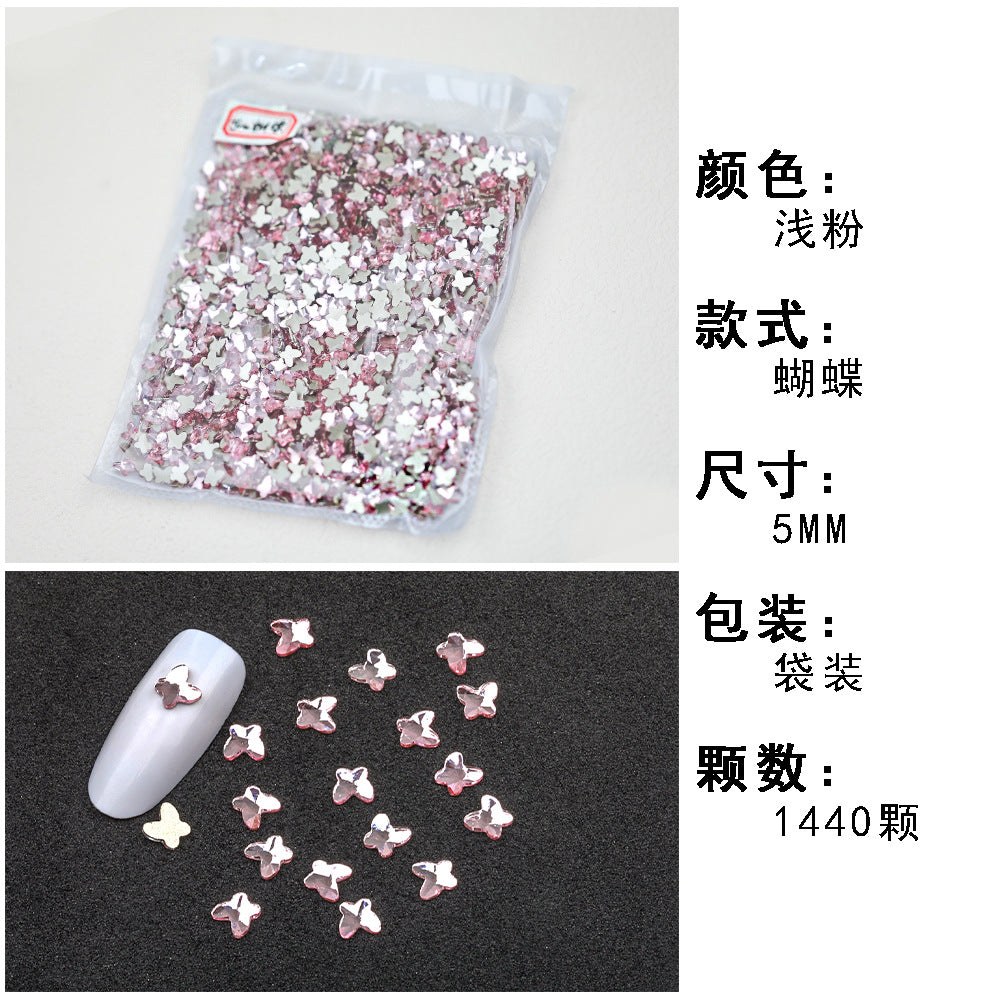 1440 Pcs/Bag Hot-Selling Nail Art Rhinestones: Light Pink Flatback Teardrop Glass Rhinestones | DIY Nail Art Ornaments Wholesale