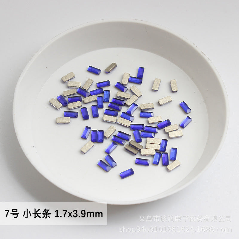 Flatback Shaped Rhinestones Series Deep Blue Colorful Nail Art Decorations Royal Blue Flatback Nail Rhinestones Wholesale Price