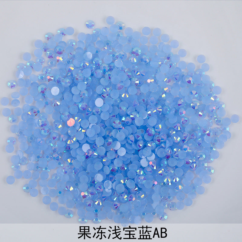 Resin Rhinestones Flatback Round Aurora Jelly AB Rhinestones | Nail Art, Violent Bear DIY, Toy & Phone Case Ornament Accessories