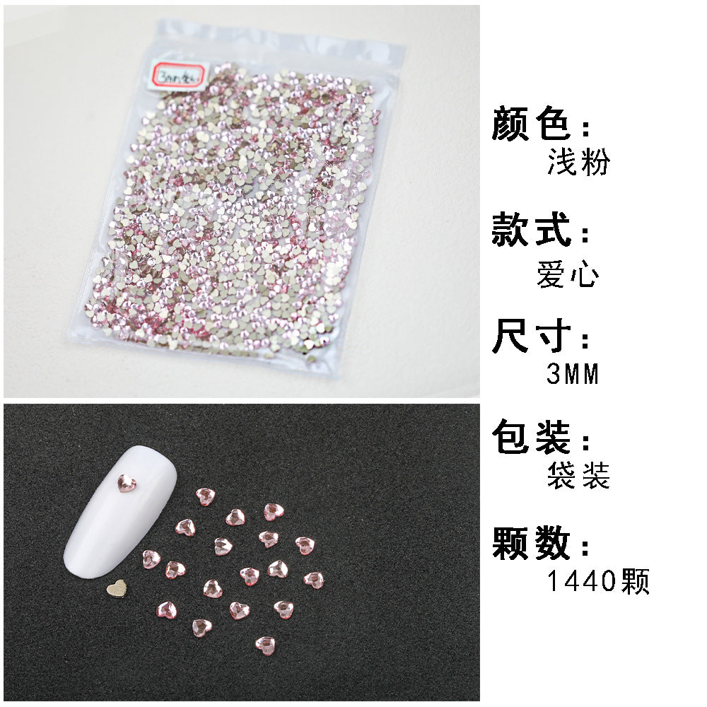 1440 Pcs/Bag Hot-Selling Nail Art Rhinestones: Light Pink Flatback Teardrop Glass Rhinestones | DIY Nail Art Ornaments Wholesale