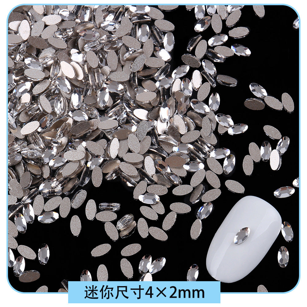 Mini Small Mixed Flatback Multi-Style Shaped Rhinestones Super Sparkle White Glass Nail Art Decorations