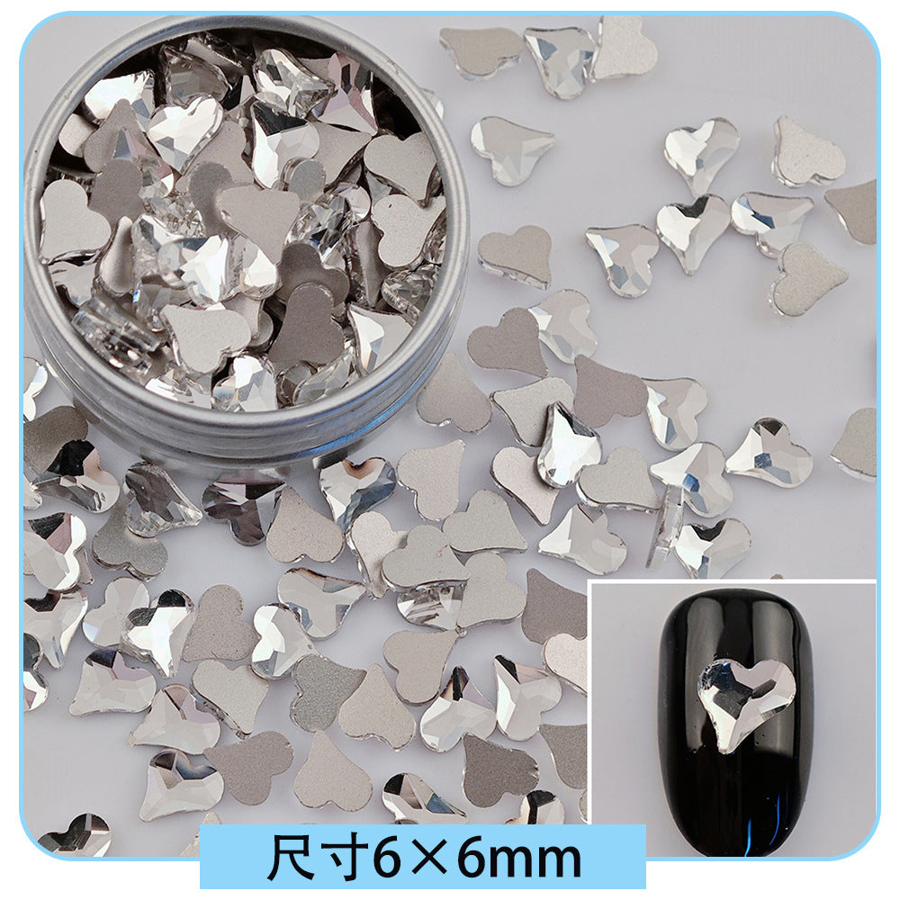 Mini Small Mixed Flatback Multi-Style Shaped Rhinestones Super Sparkle White Glass Nail Art Decorations