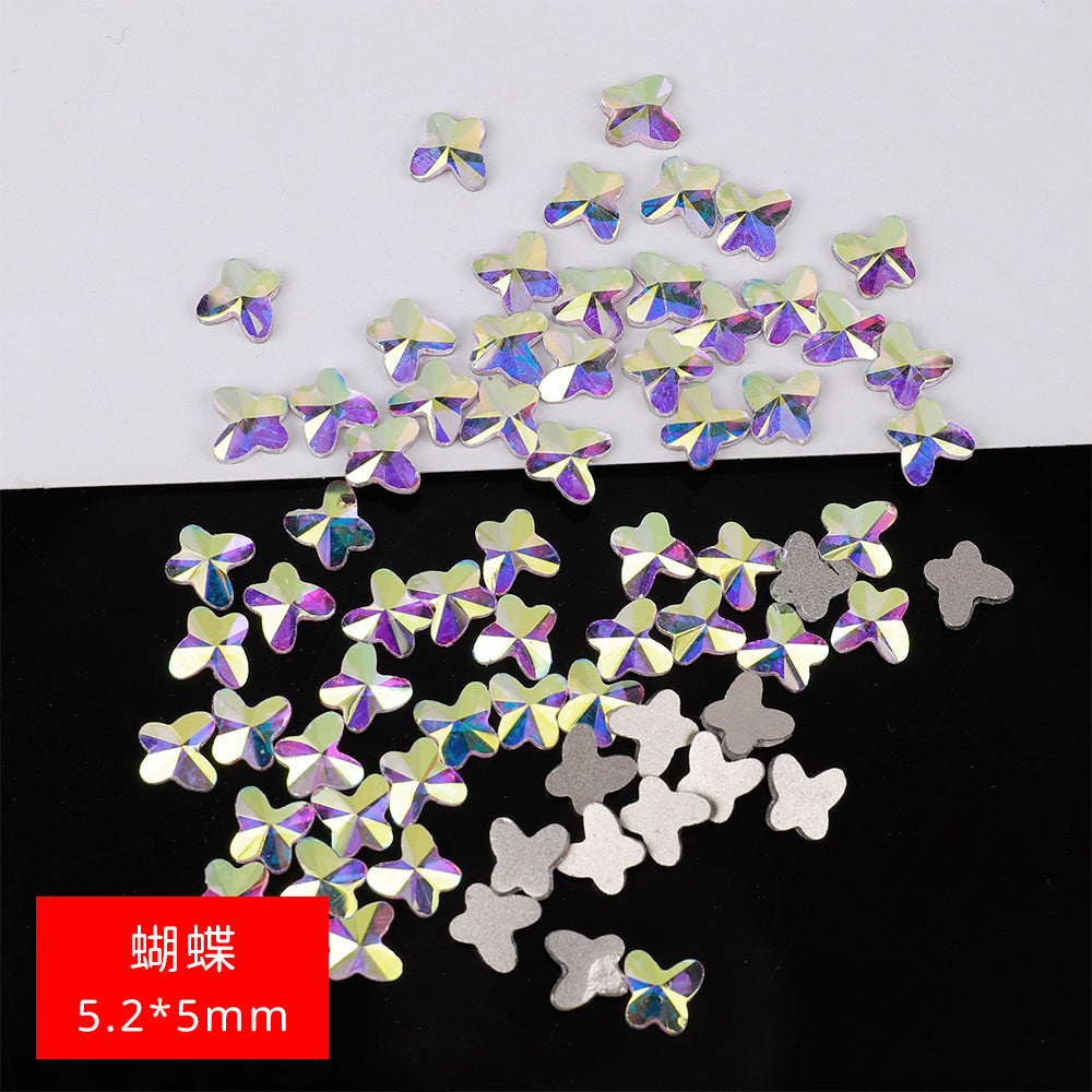 Mini Small Mixed Flatback Multi-Style Shaped Rhinestones Super Sparkle White Glass Nail Art Decorations