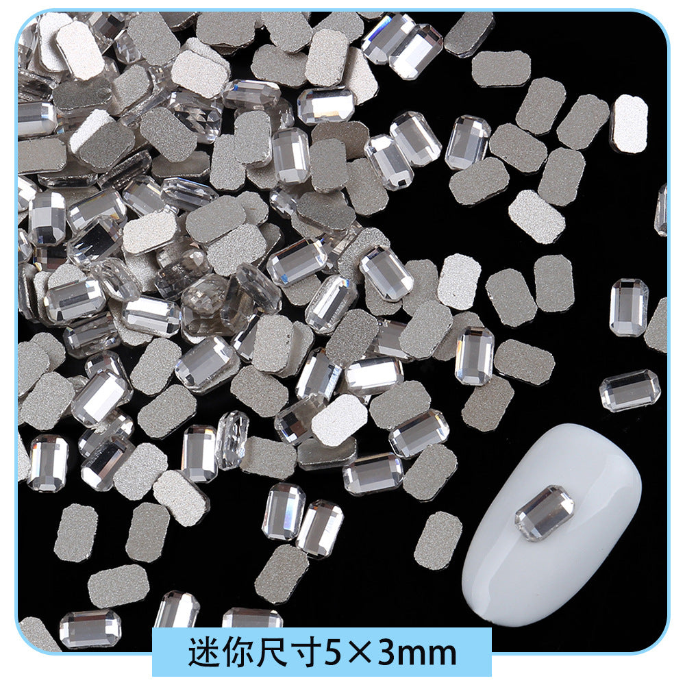 Mini Small Mixed Flatback Multi-Style Shaped Rhinestones Super Sparkle White Glass Nail Art Decorations