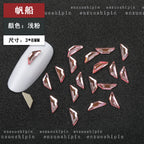 New Hot-Selling Light Pink Gold Base Flatback Shaped Marquise Teardrop Glass Rhinestones DIY Nail Art Accessories Wholesale