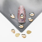 Cross-Border Supply Gold Champagne Flatback Shaped Nail Art Rhinestones Super Sparkle Gel Polish Adhesive Stones Non-Fading Base Color