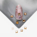 Cross-Border Supply Gold Champagne Flatback Shaped Nail Art Rhinestones Super Sparkle Gel Polish Adhesive Stones Non-Fading Base Color