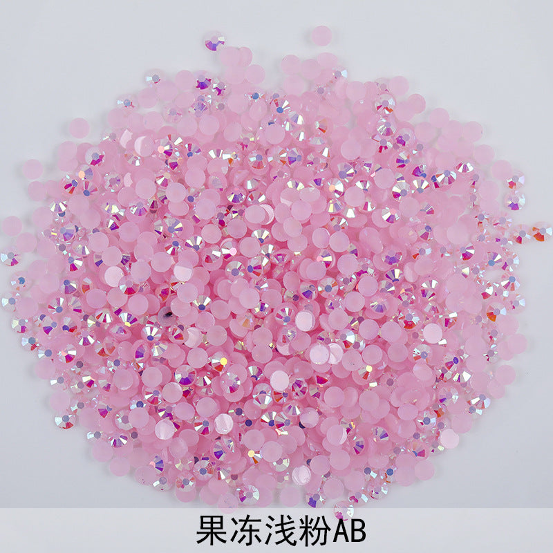 Resin Rhinestones Flatback Round Aurora Jelly AB Rhinestones | Nail Art, Violent Bear DIY, Toy & Phone Case Ornament Accessories