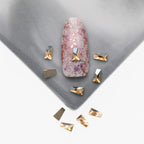 Cross-Border Supply Gold Champagne Flatback Shaped Nail Art Rhinestones Super Sparkle Gel Polish Adhesive Stones Non-Fading Base Color