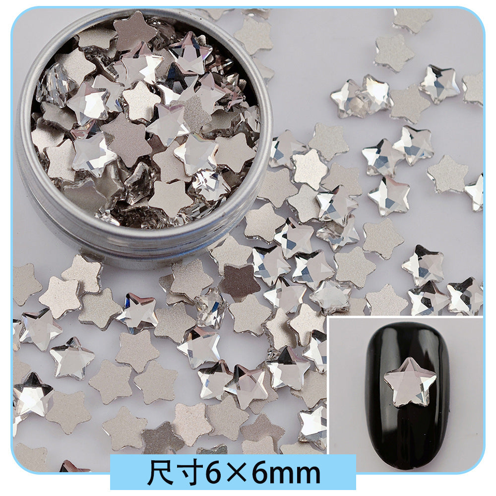 Mini Small Mixed Flatback Multi-Style Shaped Rhinestones Super Sparkle White Glass Nail Art Decorations