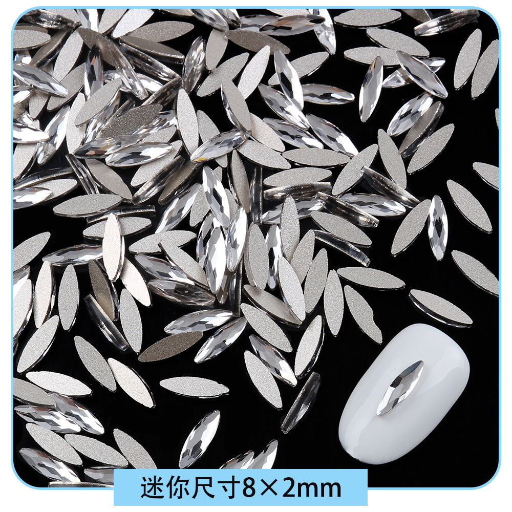 Mini Small Mixed Flatback Multi-Style Shaped Rhinestones Super Sparkle White Glass Nail Art Decorations