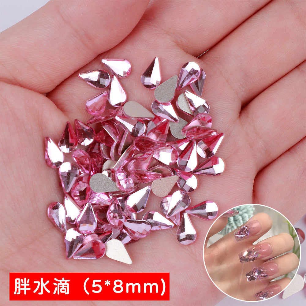 Mini Small Mixed Flatback Multi-Style Shaped Rhinestones Super Sparkle White Glass Nail Art Decorations