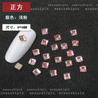 New Hot-Selling Light Pink Gold Base Flatback Shaped Marquise Teardrop Glass Rhinestones DIY Nail Art Accessories Wholesale