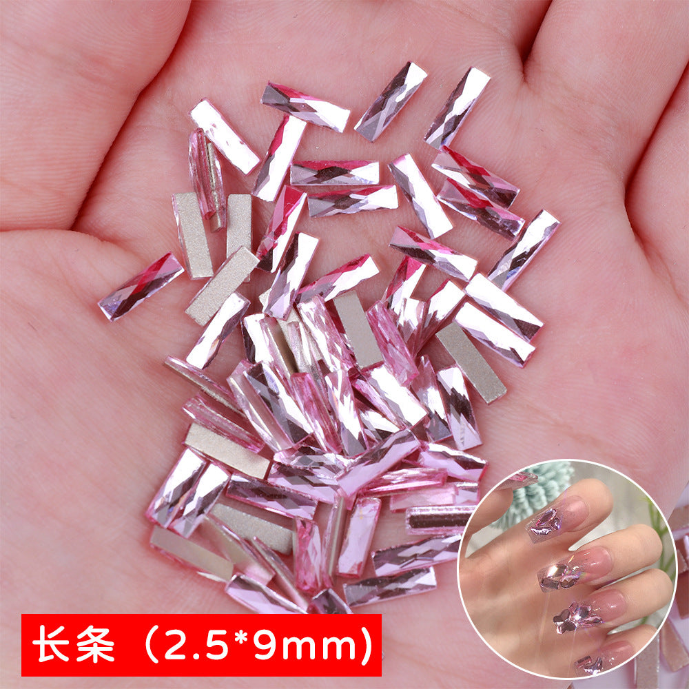 Mini Small Mixed Flatback Multi-Style Shaped Rhinestones Super Sparkle White Glass Nail Art Decorations