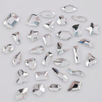 Mini Small Mixed Flatback Multi-Style Shaped Rhinestones Super Sparkle White Glass Nail Art Decorations