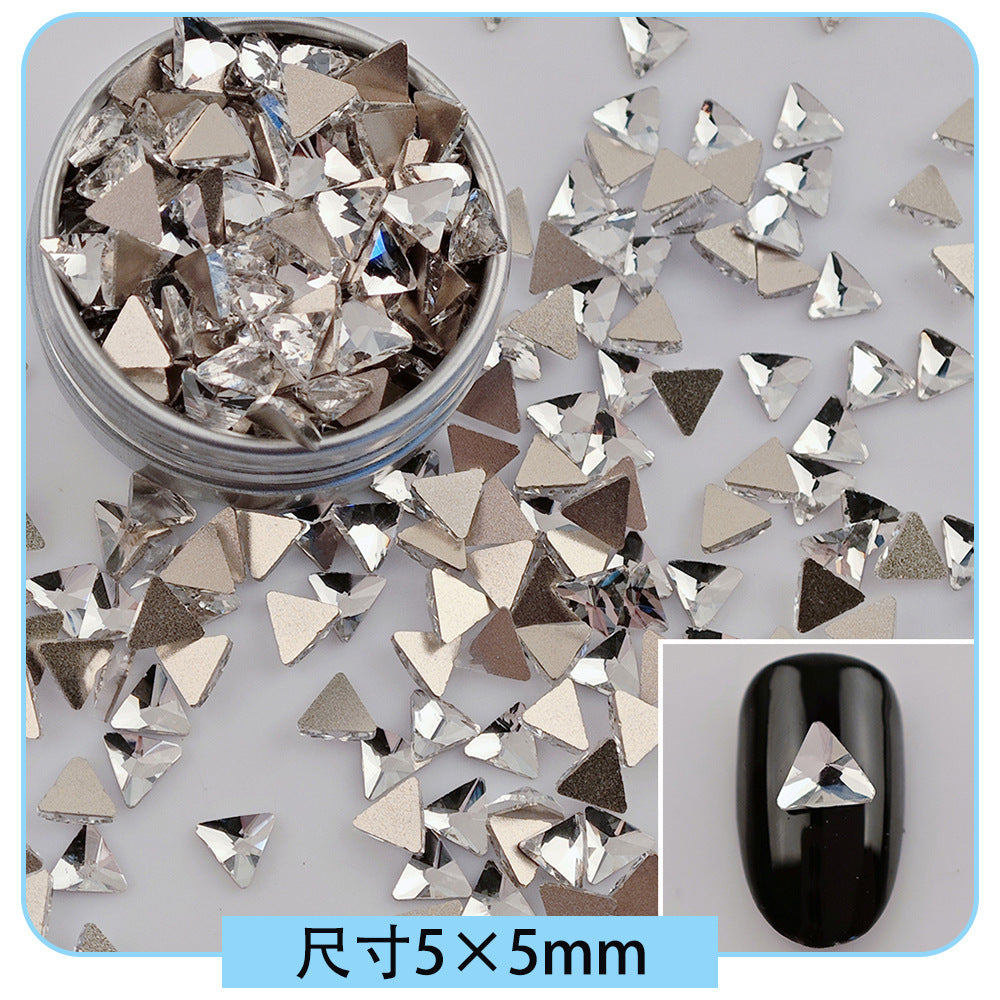Mini Small Mixed Flatback Multi-Style Shaped Rhinestones Super Sparkle White Glass Nail Art Decorations