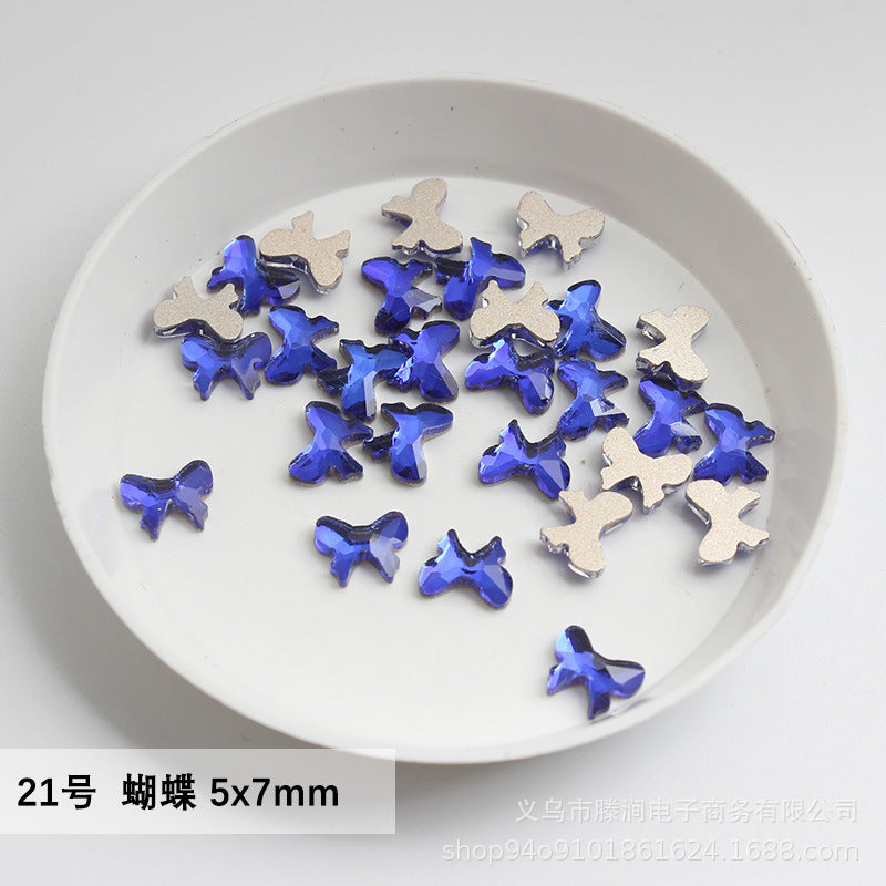Flatback Shaped Rhinestones Series Deep Blue Colorful Nail Art Decorations Royal Blue Flatback Nail Rhinestones Wholesale Price