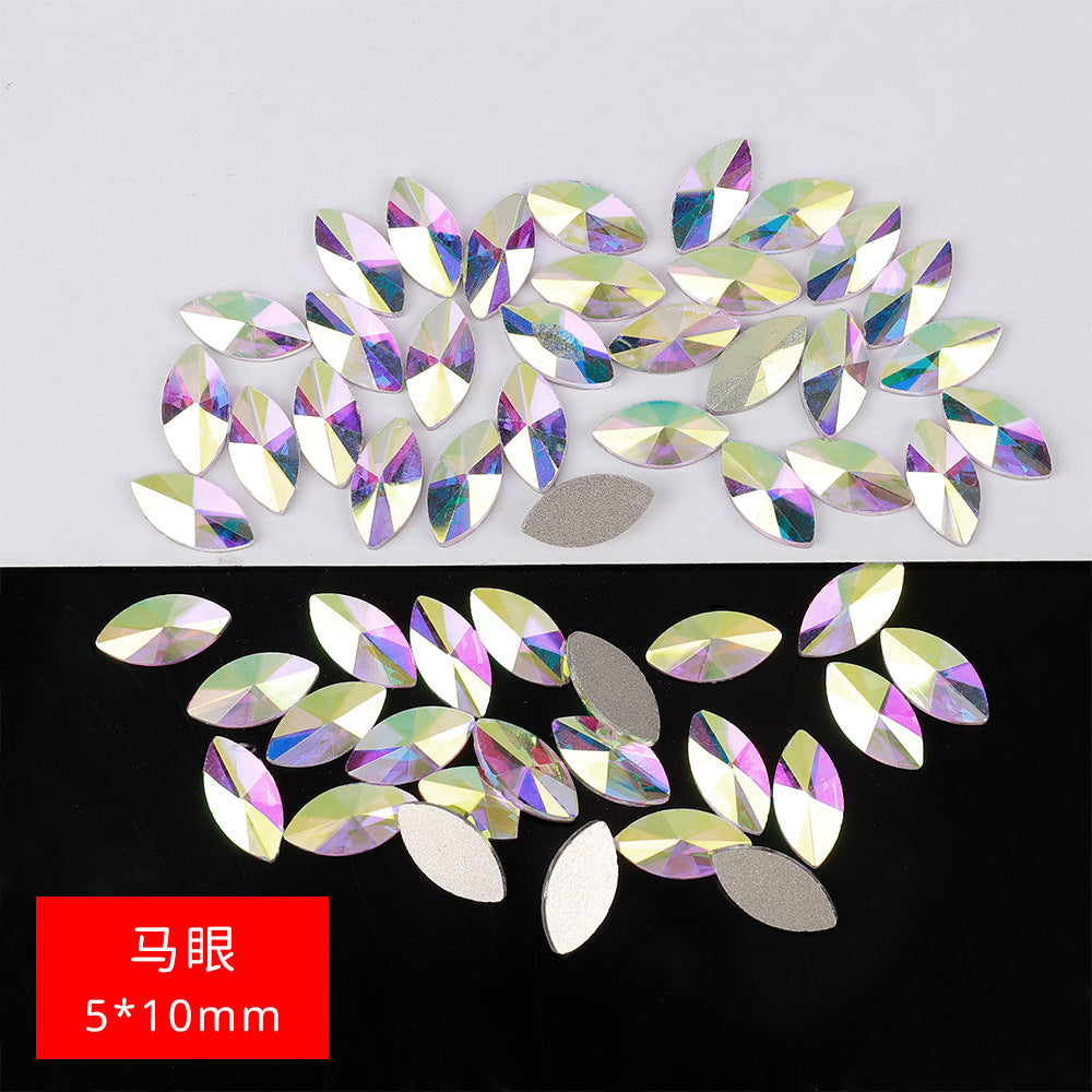 Mini Small Mixed Flatback Multi-Style Shaped Rhinestones Super Sparkle White Glass Nail Art Decorations